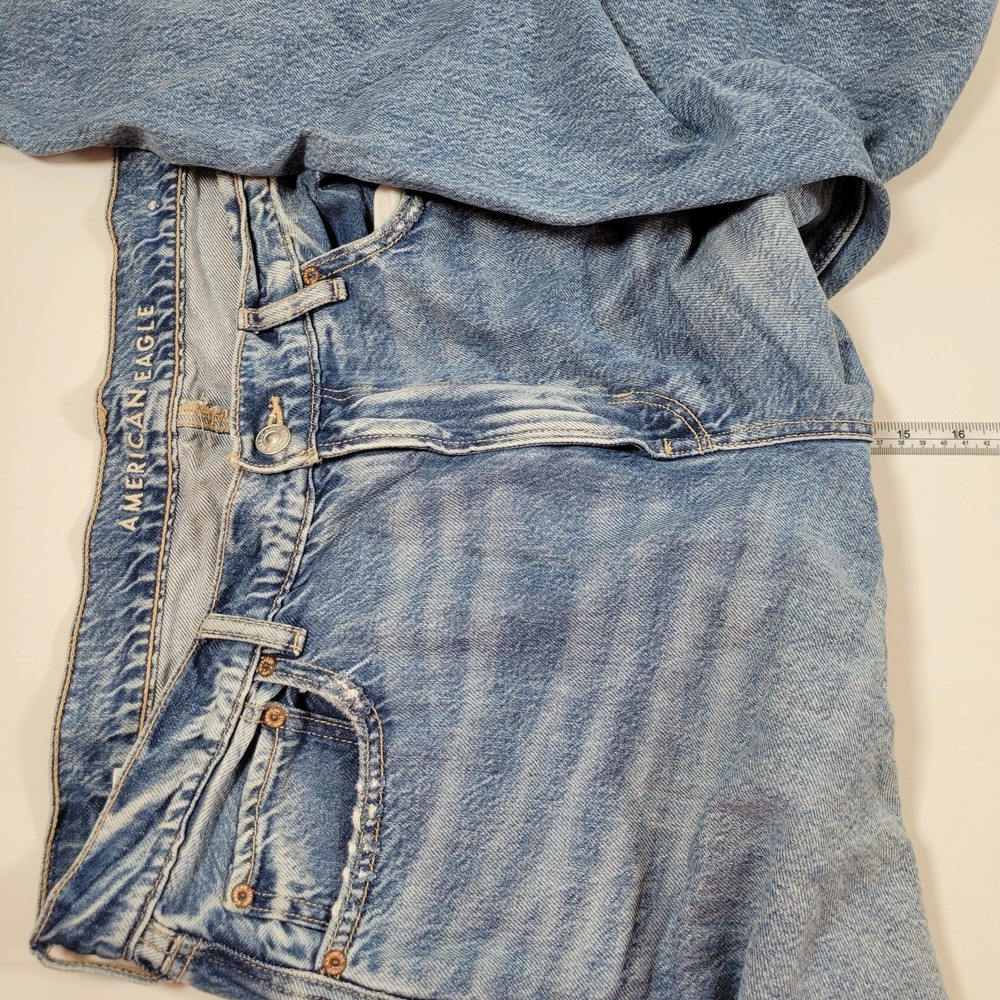 American Eagle Women's Jeans Super High Rise Baggy Wide Leg Size 16 Long Blue - Picture 5 of 11
